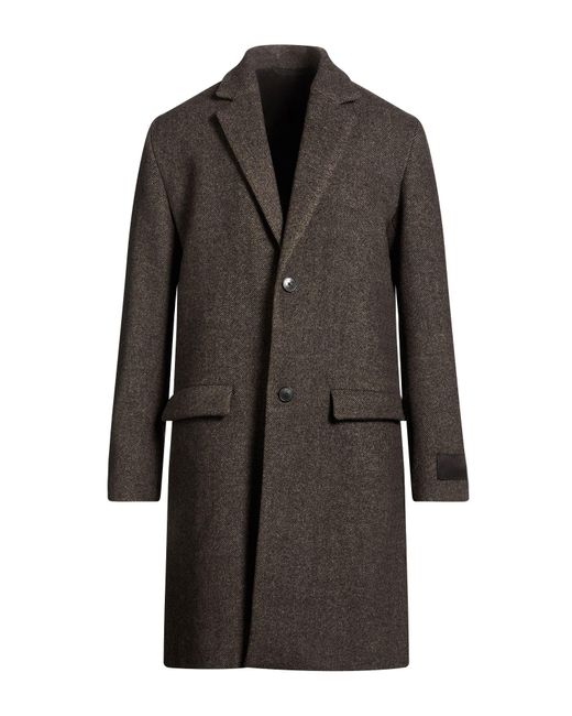 Zadig & Voltaire Gray Charcoal Coat Wool, Polyamide, Polyester, Acetate, Viscose for men