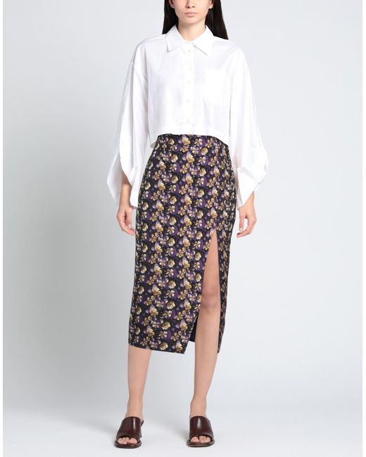WEILI ZHENG Purple Midi Skirt
