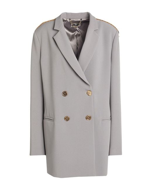 Elisabetta Franchi Gray Blazer Polyester, Elastane
