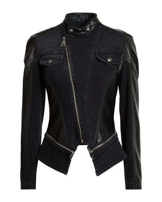 Versace Jeans Couture Black Denim Outerwear Cotton, Elastane