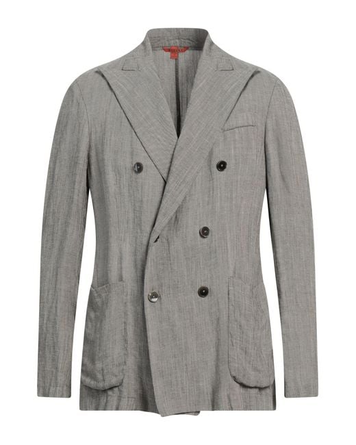 Barena Gray Taupe Blazer Viscose, Linen for men