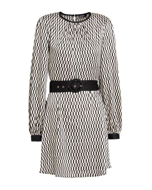 Liu Jo Gray Mini Dress Polyester