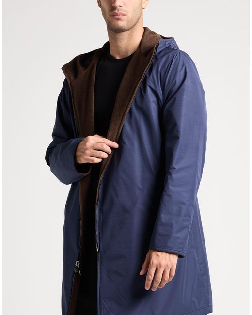 KIRED Brown Coat Polyester, Viscose, Wool for men