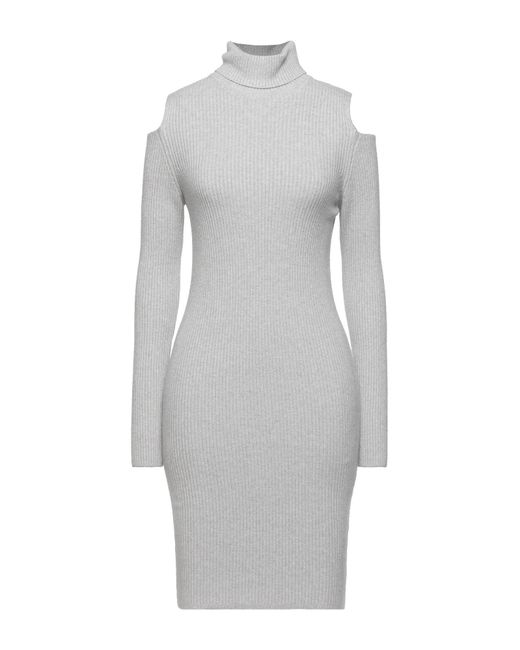 Kaos Gray Light Mini Dress Viscose, Polyester, Polyamide