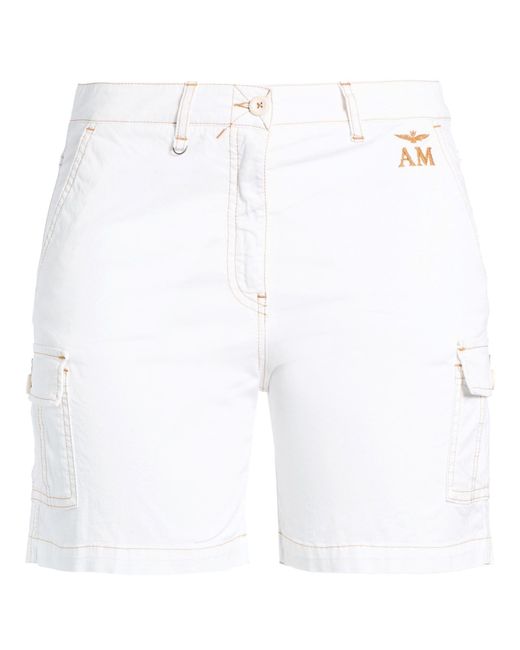 Aeronautica Militare White Shorts & Bermuda Shorts Cotton, Elastane