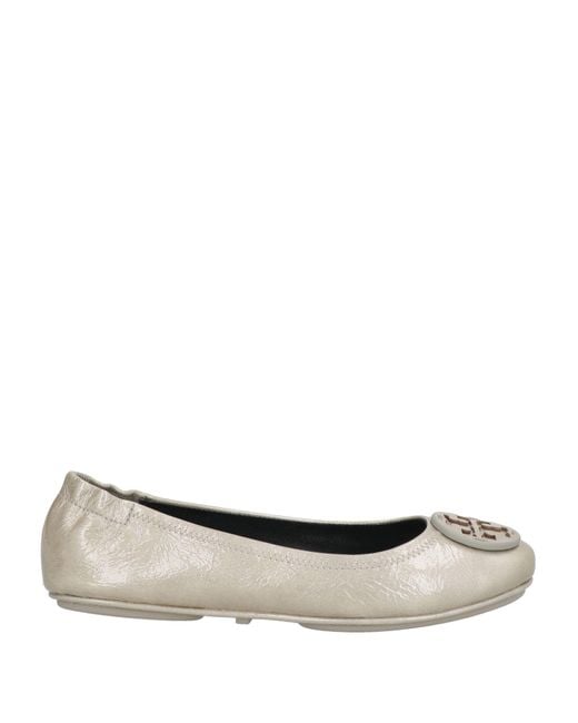 Tory Burch Women's White Light Ballet Flats Leather