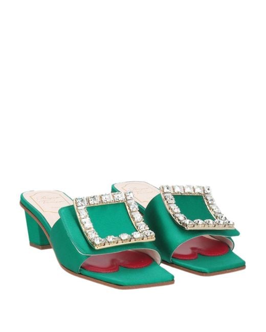 Roger Vivier Green Sandals Textile Fibers