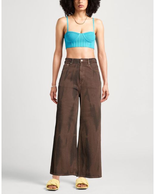 Ganni Brown Pants Organic Cotton