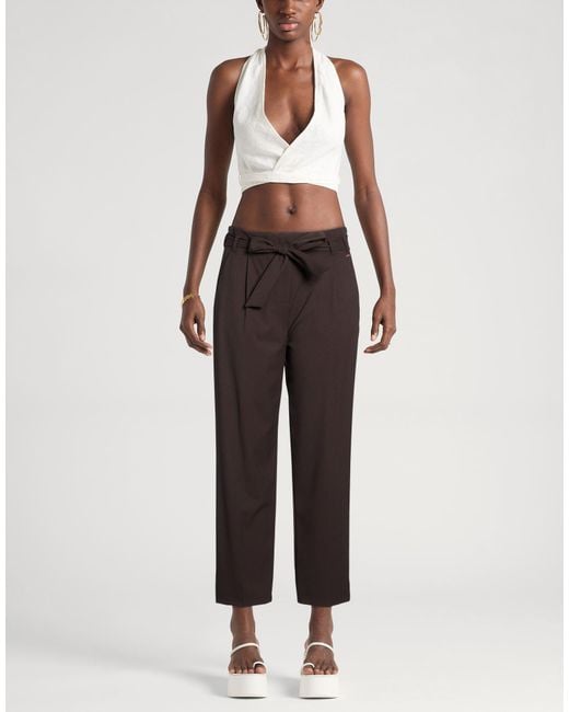 Kaos Brown Dark Pants Polyester, Viscose, Elastane