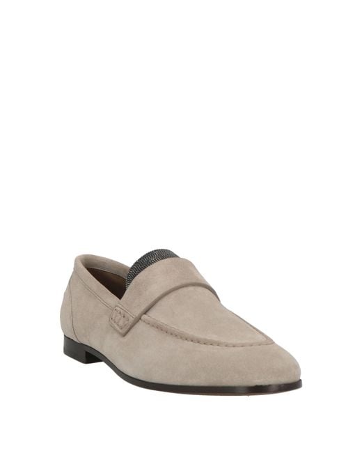 Brunello Cucinelli Gray Light Loafers Leather