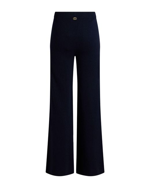 Twinset Blue Pants Wool, Viscose, Polyamide, Cashmere