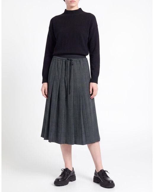 Sandro Gray Midi Skirt Polyester, Viscose, Elastane