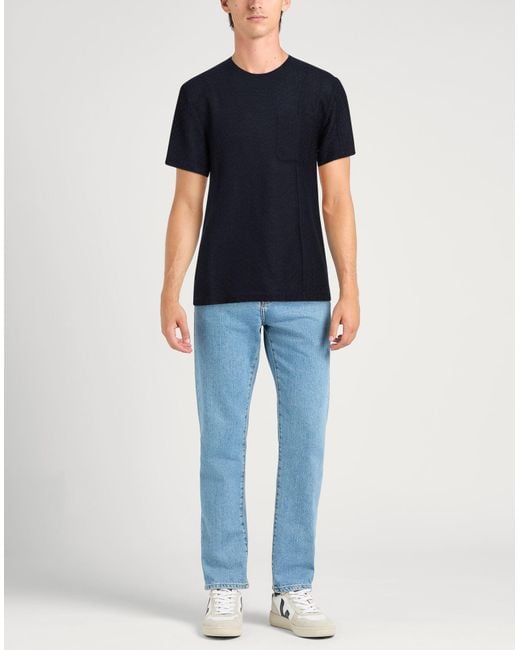 Emporio Armani Blue Sweater Wool, Silk, Cashmere for men