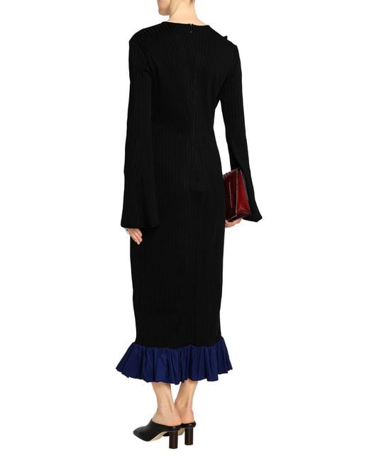 Ellery Black Midi Dress Viscose, Nylon, Elastane, Polyester