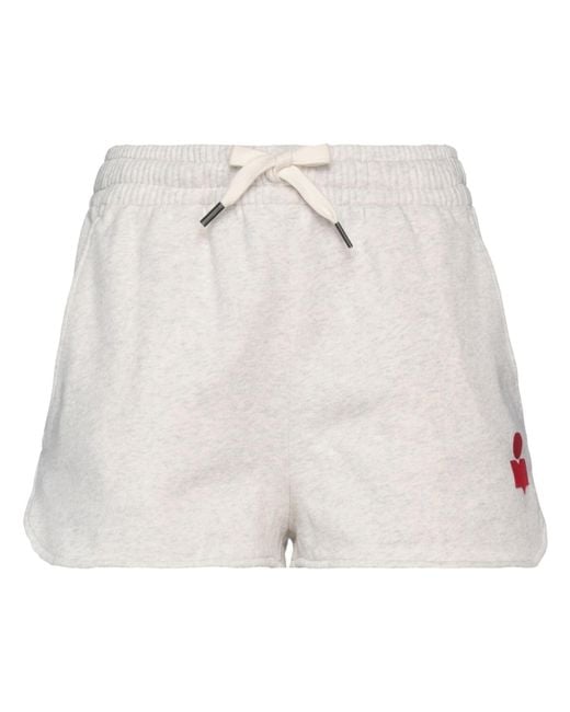 Isabel Marant White Ivory Shorts & Bermuda Shorts Cotton, Recycled Polyester
