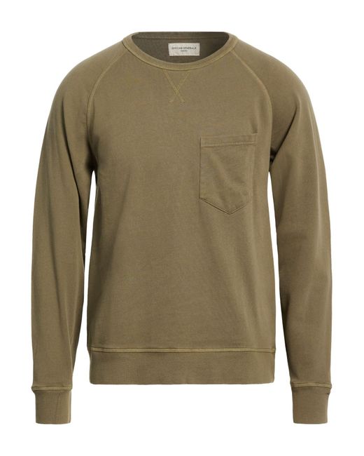 Officine Generale Green Military Sweatshirt Cotton for men