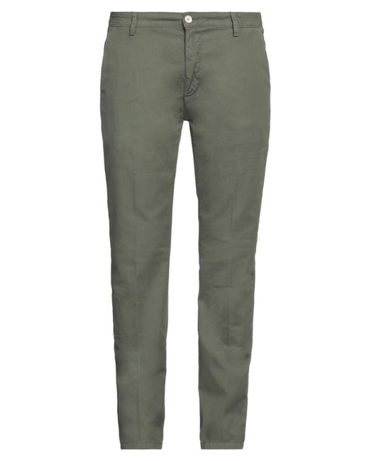 Yan Simmon Green Military Pants Cotton, Elastane for men