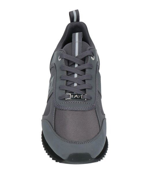 EA7 Gray Charcoal Sneakers Polyester, Polyurethane for men