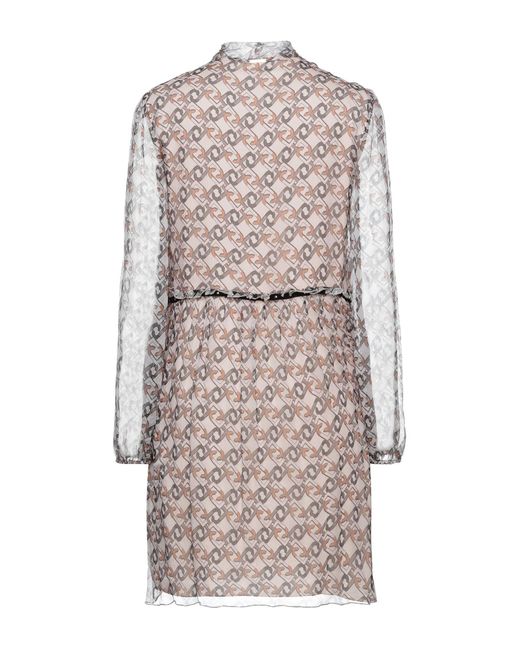 Liu Jo Gray Ivory Mini Dress Silk