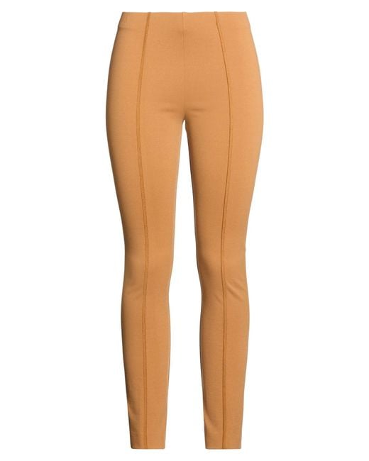 Semicouture Natural Camel Pants Viscose, Polyamide, Elastane