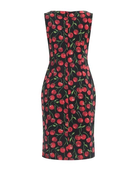 Dolce & Gabbana Red Midi Dress Polyamide, Elastane