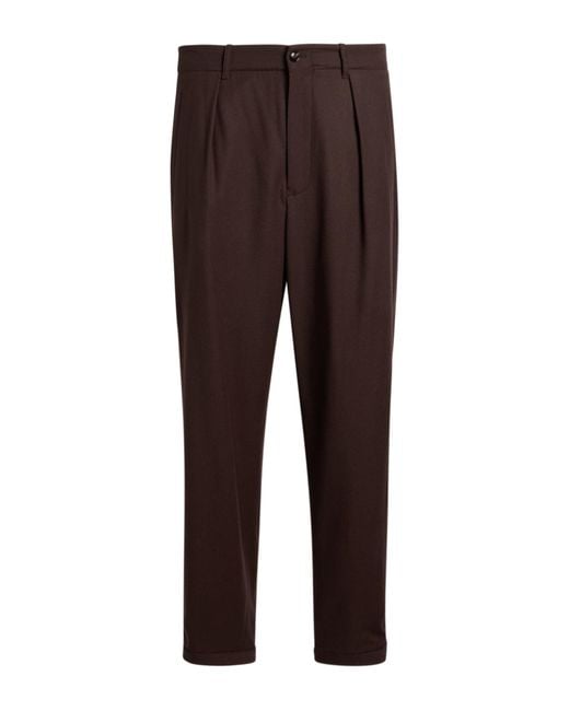 Giorgio Armani Brown Pants Virgin Wool for men