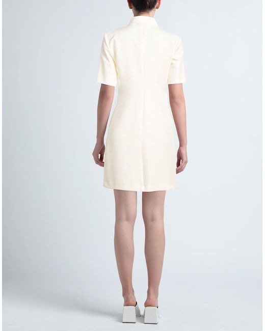 Biancoghiaccio White Mini Dress Polyester, Elastane