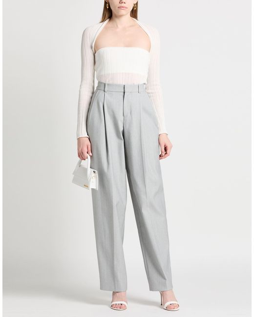 Jacquemus Gray Pants Polyester, Cotton, Virgin Wool, Elastane