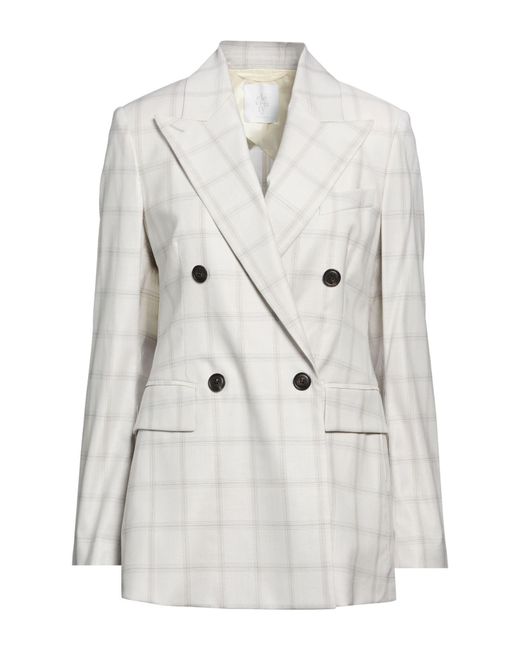 Eleventy White Light Blazer Wool, Viscose, Elastane