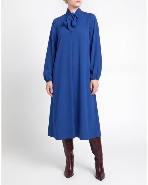 Shirtaporter Blue Midi Dress Polyester