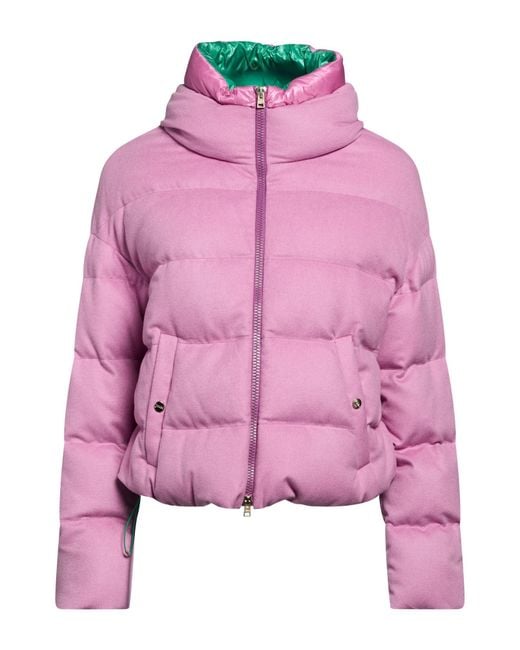 Herno Pink Puffer Silk, Cashmere, Polyamide
