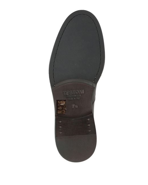 Testoni Gray Dark Loafers Leather for men