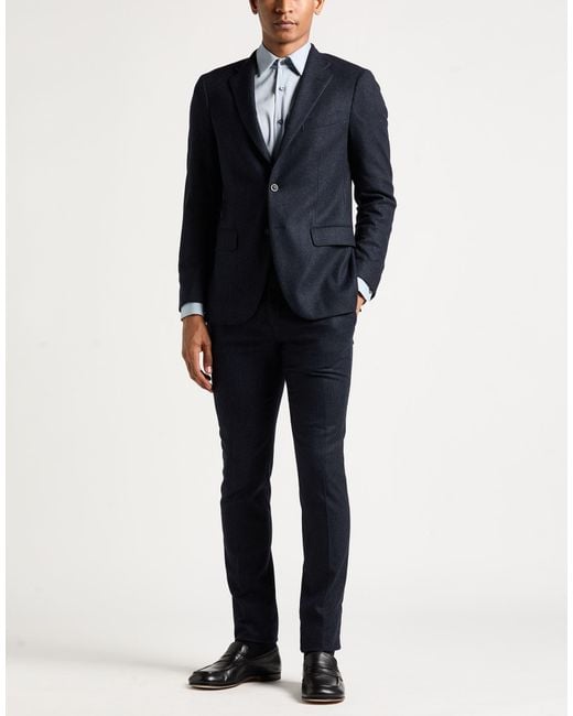 Boglioli Blue Suit Virgin Wool, Polyester, Elastane for men