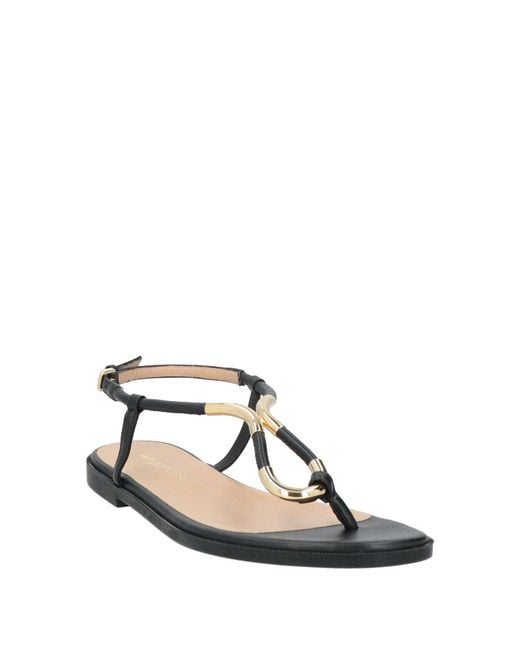 Sergio Rossi Black Thong Sandals