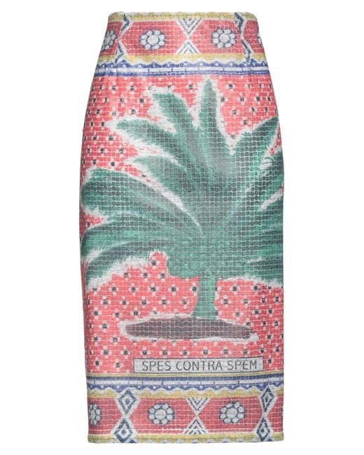 Stella Jean Red Midi-Rock