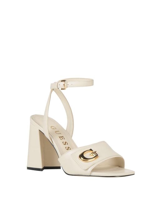 Guess Metallic Cream Sandals Leather