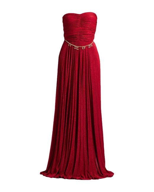 Elisabetta Franchi Red Maxi-Kleid