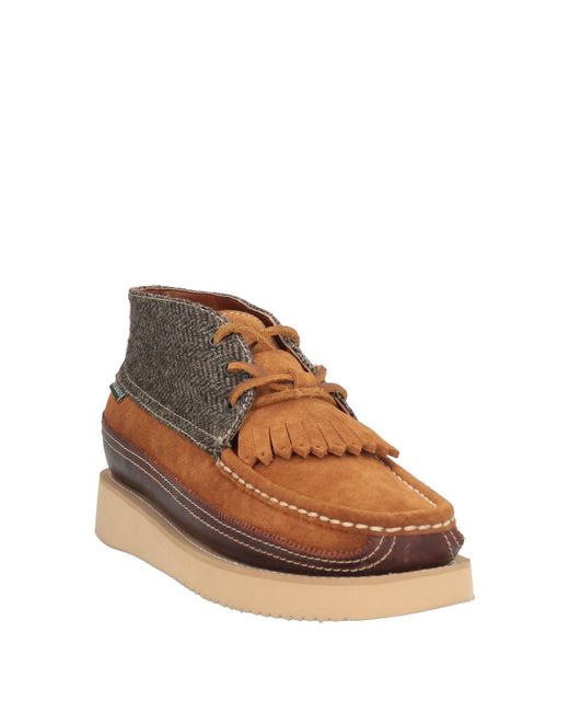 Sebago Brown Ankle Boots Leather, Textile Fibers for men