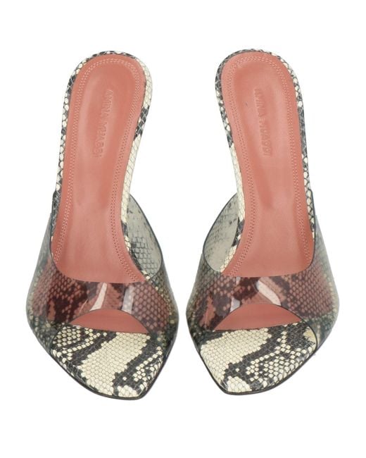 AMINA MUADDI Metallic Charcoal Sandals Synthetisches Material