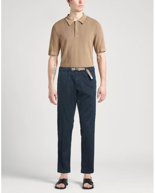 White Sand Blue Pants Cotton, Elastane for men