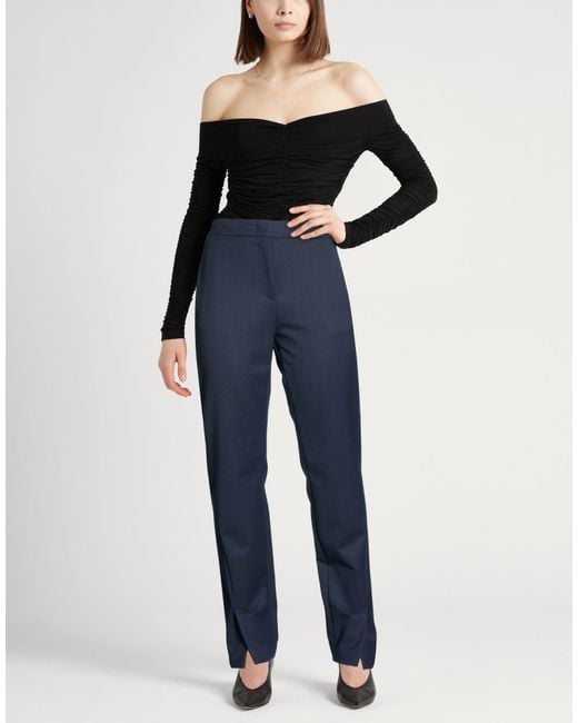 Piazza Sempione Blue Pants Virgin Wool, Polyamide, Elastane