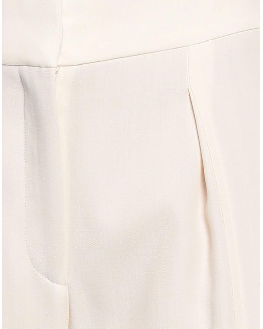 IRO White Ivory Pants Viscose, Wool