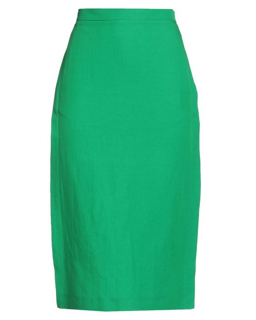 Suoli Green Midi Skirt Linen, Lyocell, Cotton