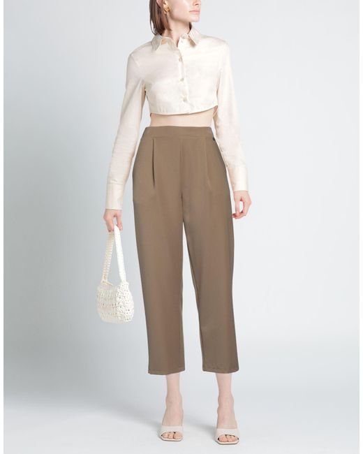 Dixie Natural Camel Pants Polyester, Viscose, Elastane