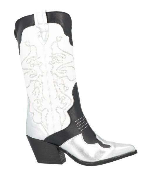 Divine Follie White Ankle Boots