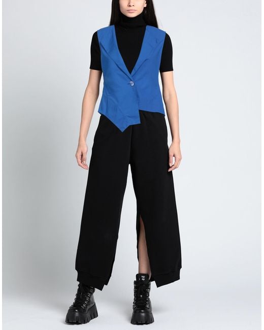 ALESSIA SANTI Blue Tailored Vest Cotton