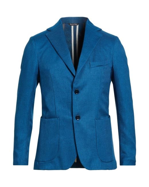 Takeshy Kurosawa Blue Blazer Polyester, Viscose, Wool, Elastane for men