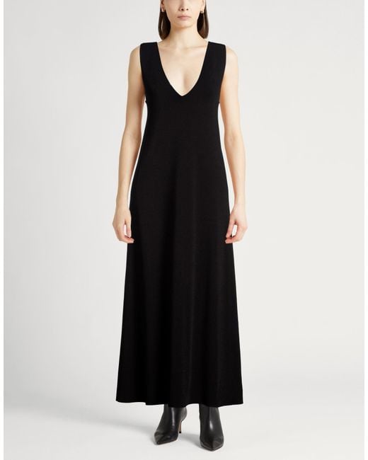 Khaite Black Maxi Dress Viscose, Polyester