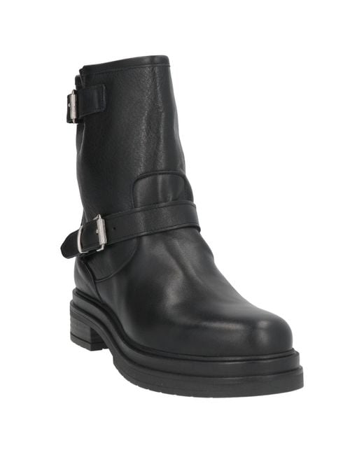 Divine Follie Black Ankle Boots Leather