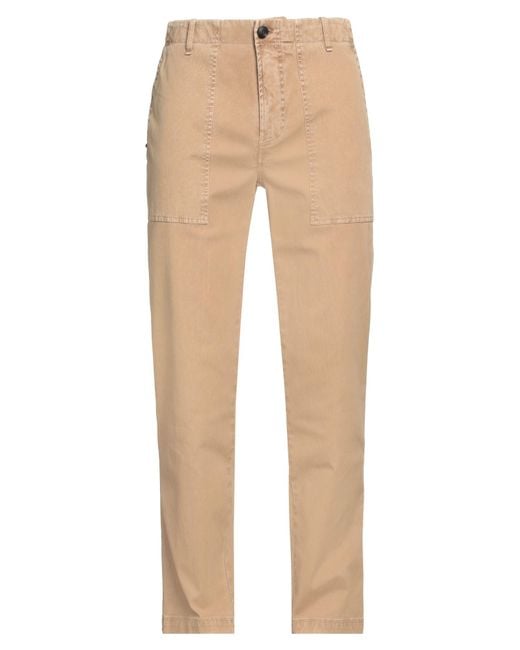 White Sand Natural Pants Cotton, Elastane for men